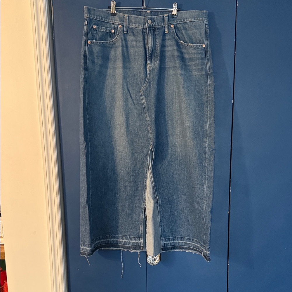 GAP Women’s Classic Blue Jean Maxi Skirt